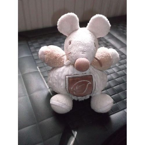 Peluche Doudou Kaloo Boule Feuille Marron Beige Blanc