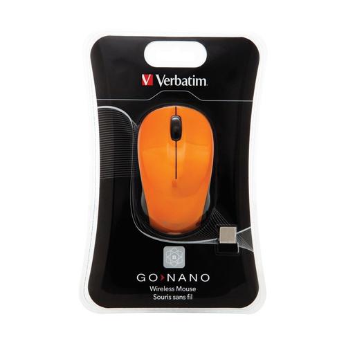 Verbatim Wireless Mouse GO NANO - Souris - optique - sans fil - RF - récepteur sans fil USB - Orange volcanique