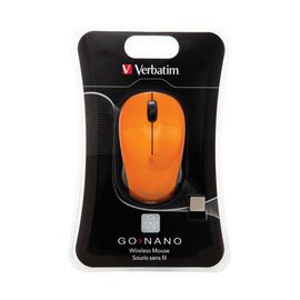 Verbatim Wireless Mouse GO NANO - Souris - optique - sans fil - RF - récepteur sans fil USB - Orange volcanique