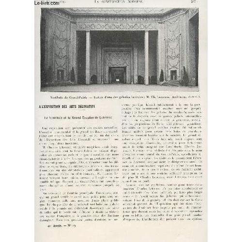 La Construction Moderne : 41 Annee - Fascicule N°19 - 7 Fevirer 1926 / Le Vestibule Et Le Grand Escalier De Letrosne - Exposition De Grnoble - ....