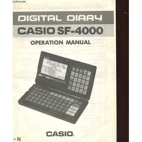 Notice Digital Diary Casio Sf-4000 Operation Manual