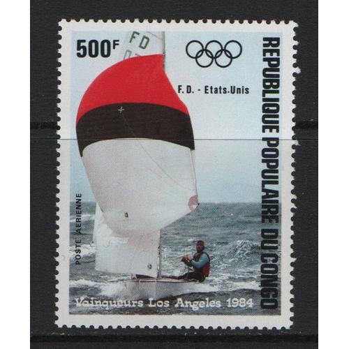 République Populaire Du Congo, Timbre-Poste Aérienne Y & T N° 328, 1984 - Vainqueur Aux J.O. De Los Angeles, F.D. - Etats-Unis