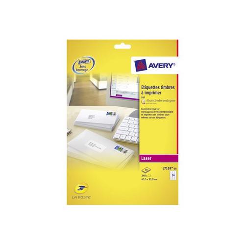 Avery QuickPEEL L7159 - Étiquettes d'adresse autocollantes permanentes - blanc - 63.5 x 33.9 mm 240 étiquette(s) ( 10 feuille(s) x 24 )