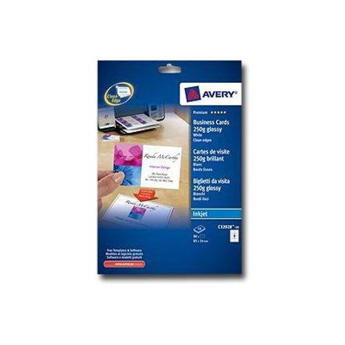 Avery Quick&Clean - Papier photo glacé pour carte de visite - blanc - 220 g/m² - 10 unités 8 )