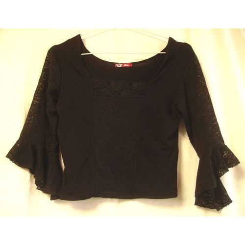 Débardeur Court "Dentelle" Noir Mim