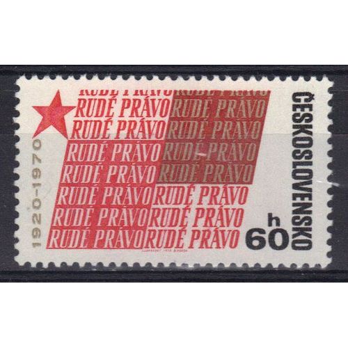 Tchecoslovaquie 1970 : 50è Anniversaire Du Journal "Rude Pravo" - Timbre Neuf *