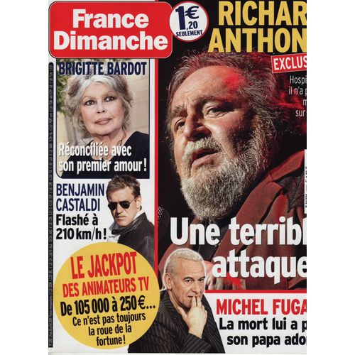 France Dimanche / 24-07-2009 N°3282 : Brigitte Bardot (1,5p) - Michel Fugain (1,5p) - Madonna (1p)