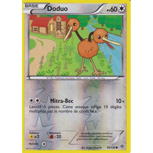 Reverse - 99/135 - Doduo - Pokémon - Vf - N&b Tempête Plasma - U