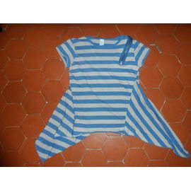 T-Shirt Coton Rayé Taupe Et Bleu Zara Kids