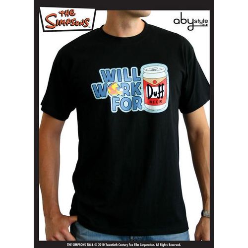 Simpsons - Tshirt Duff Homme Mc Black - Basic  (S)