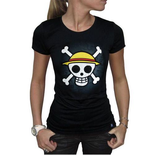 One Piece - Tshirt Skull With Map Femme Mc Black - Basic (S)
