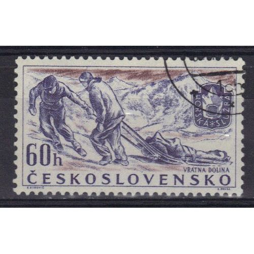 Tchecoslovaquie 1957 : Congrès Des Sauveteurs En Montagne - Timbre Oblitéré