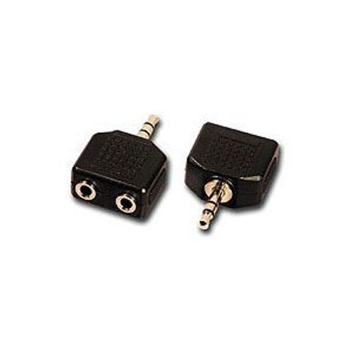 Adaptateur audio Jack mâle 2 femelles Noir