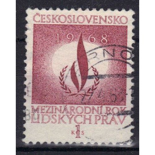 Tchecoslovaquie 1968 : Année Internationale Des Droits De L'homme - Timbre Oblitéré