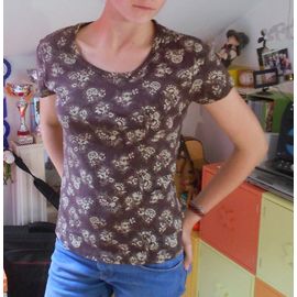T-Shirt " La Redoute ", Marron Et Ecru, T38