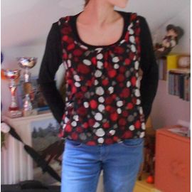 Top " Kiabi ", Noir/Rouge/Blanc, Tm