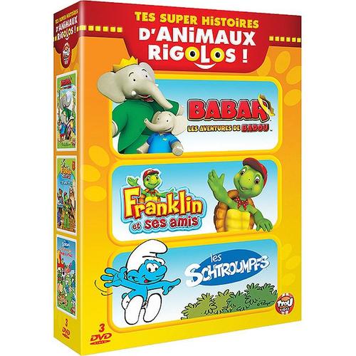 Tes Super Histoires D'animaux Rigolos - Babar, Les Aventures De Badou + Franklin Et Ses Amis + Les Schtroumpfs - Pack