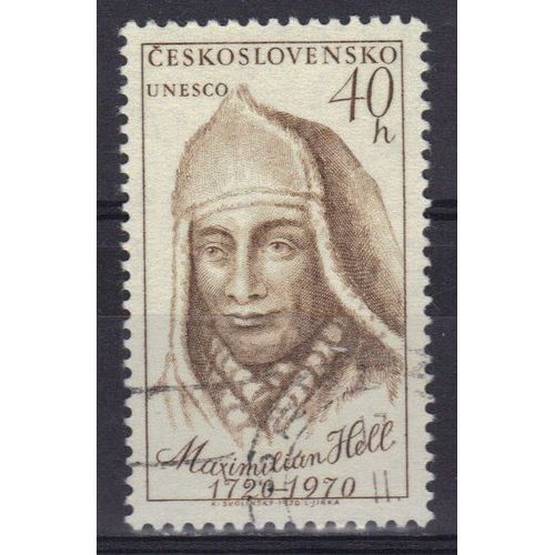 Tchecoslovaquie 1970 : Personnalité : Maximilien Hell - Timbre Oblitéré