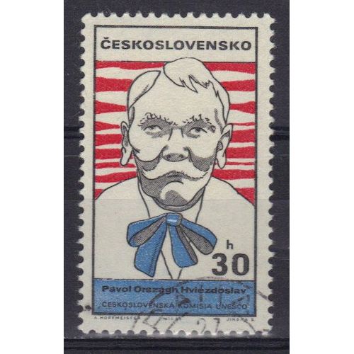 Tchecoslovaquie 1969 : Portraits Satiriques De Personnalités : Pavol Orozagh Hviezdoslav, Poète Slovaque - Timbre Oblitéré