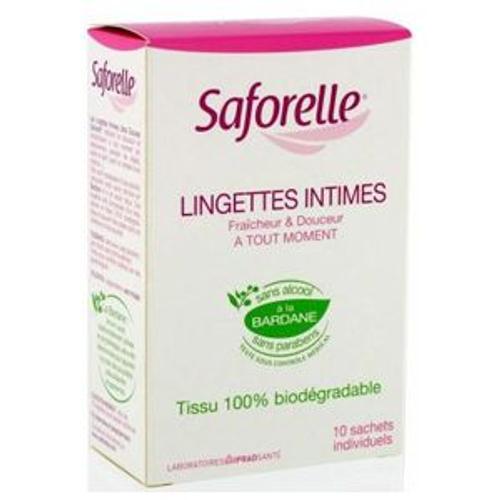 Lingettes Intimes Ultra Douces Individuelles - 10 Lingettes 