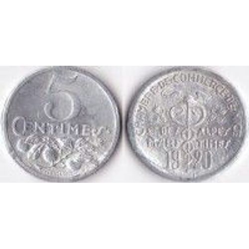 France = Pièce De 5 Centimes, De 1920,   Chambre De Commerce De Nice, En Alu
