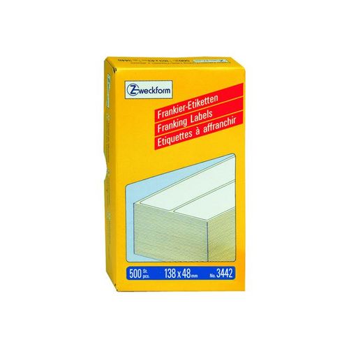 Avery Franking Labels - Étiquettes d'affranchissement permanentes - blanc - 138 x 48 mm 500 étiquette(s) ( 250 feuille(s) x 2 )