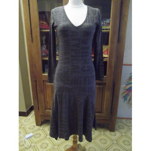 Robe Longue Grise Desigual "A Typical Chula Life" T.L