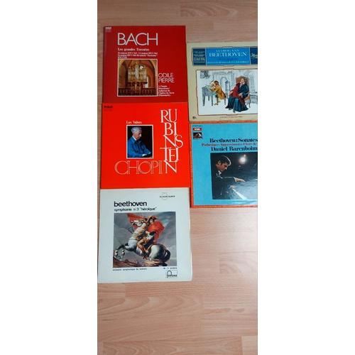 Lot De 5 Disques Vinyles 33 Tours Beethoven Chopin Bach