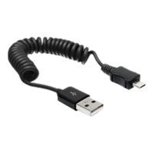 Delock - Câble USB - USB (M) pour Micro-USB de type B (M) - 60 cm - bobiné - noir
