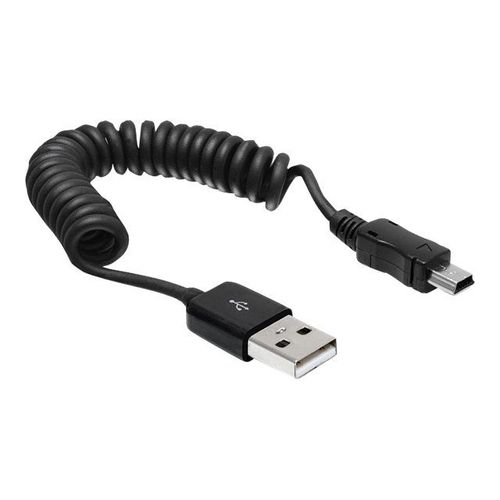 Delock - Câble USB - USB (M) pour mini USB type B (M) - 60 cm - bobiné - noir