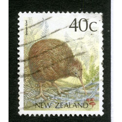 Timbre Oblitéré New Zealand, Brown Kiwi, 40 C