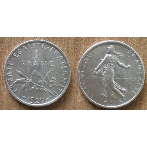 France 1 Franc 1920 Semeuse Argent Piece Franc Silver Frcs Frs Frc