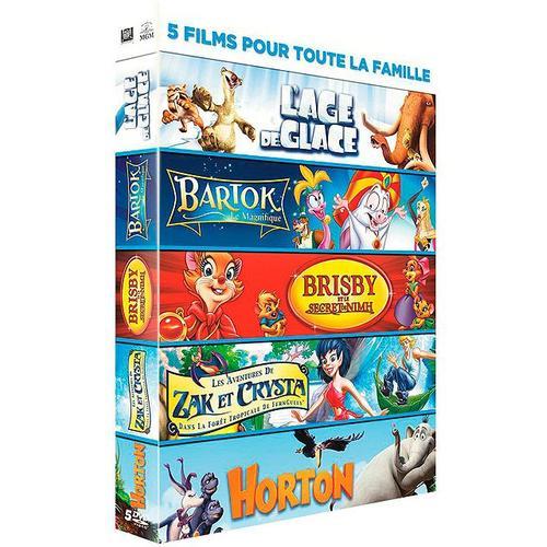 5 Films Pour Toute La Famille : L'age De Glace + Bartok Le Magnifique + Brisby Et Le Secret De Nimh + Les Aventures De Zak Et Crysta + Horton - Pack