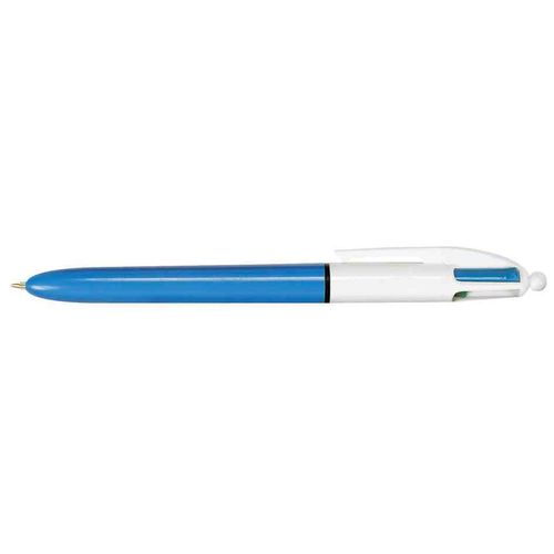 1x Stylo Bille Rétractable 4 Colours - Pointe Moyenne - Corps Bleu/Blanc