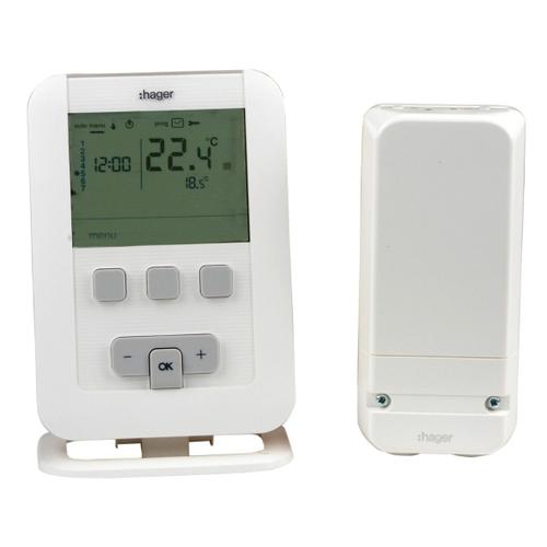 Thermostat Ambiance Programmable - Hager Radio Ek560 À Piles Lr3