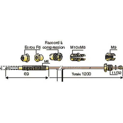 Thermocouple - Thermocouple À Dérivation 6 Raccords (M8 - M9 - M10 - 11/32 - F6 - Compression)