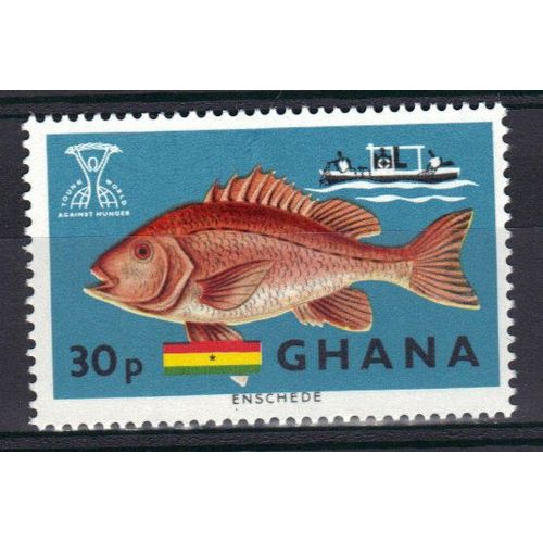 Ghana 1966 : Lutte Contre La Faim : Poisson : Perche Rouge - Timbre Neuf **