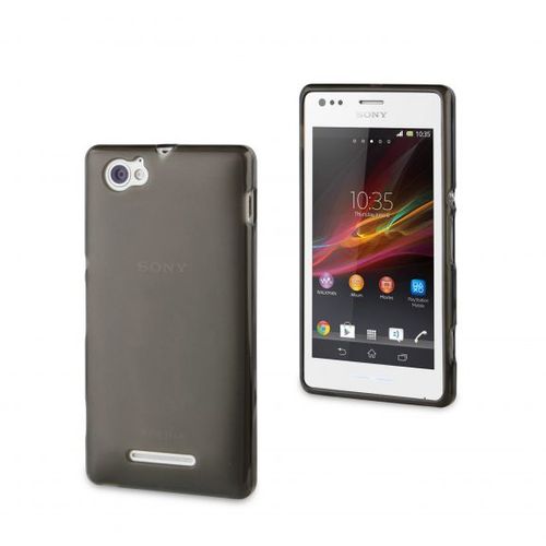 Muvit Minigel - Coque De Protection Pour Téléphone Portable - Noir Fumée - Pour Sony Xperia M