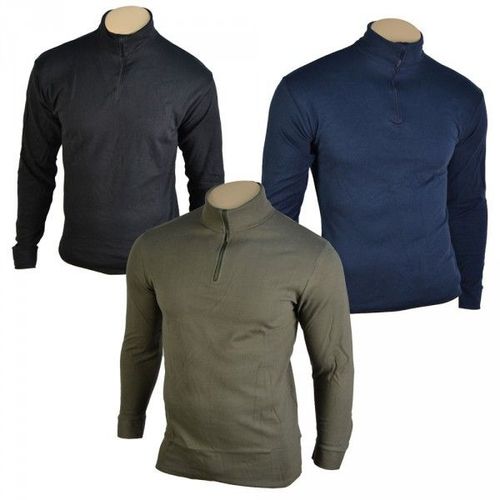 Chemise F1 Coton Noire Ou Bleu Ou Verte Polo Manches Longues Col Zippé