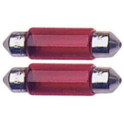 2 Ampoules Navettes - 12v/10w - T11x35 - Rouge - C5w