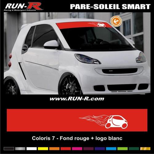 1 Pare-Soleil Smart 110 Cm - Fond Rouge Logo Blanc