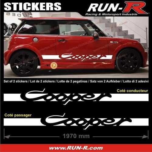 2 Stickers Mini Cooper 197 Cm - Blanc