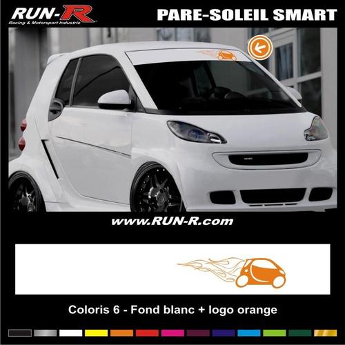 1 Pare-Soleil Smart 110 Cm - Fond Blanc Logo Orange