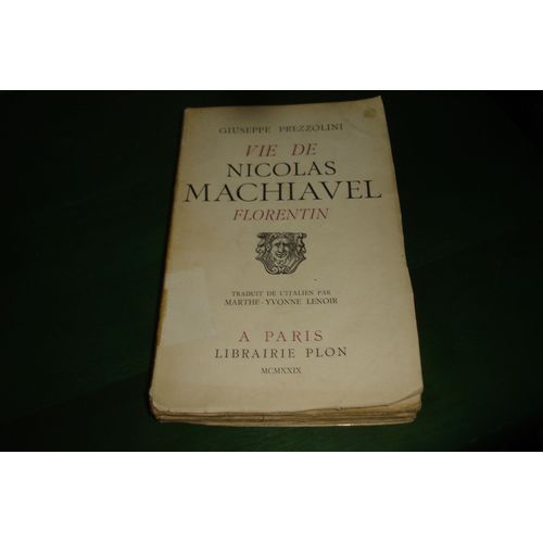 Vie De Nicolas Machiavel  Florentin