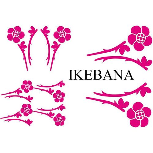 Set Adhesifs -Element Ikebana- Rose - Promo Adn - Car Deco