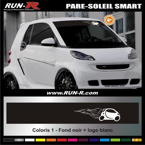 1 Pare-Soleil Smart 110 Cm - Fond Noir Logo Blanc