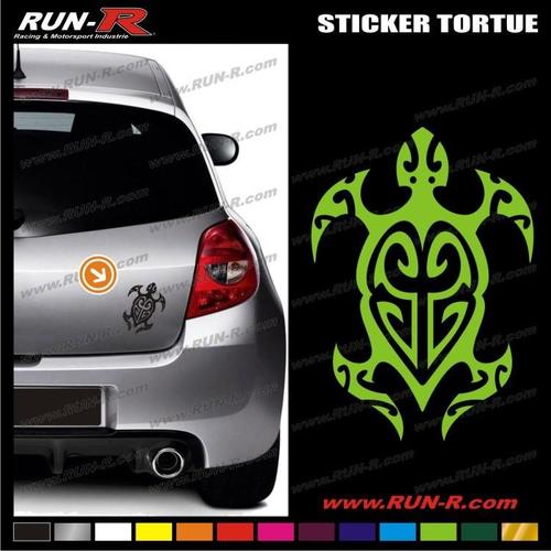 1 Sticker Tortue Tribal 13 Cm - Divers Coloris