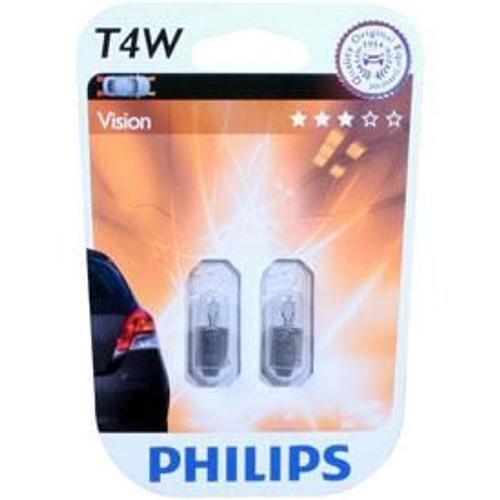 2 Ampoules T4w - 12v - Ba9s - Vision - 30% De Plus - Philips