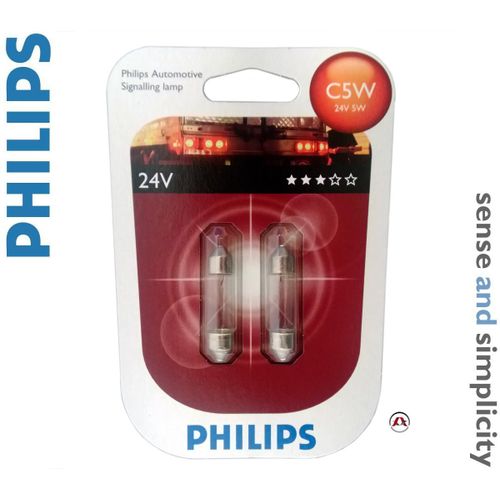 2 Ampoules C5w - 24v - 36mm - Philips - Homologue