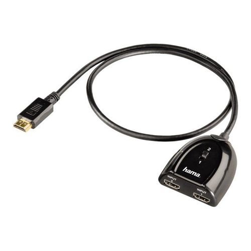 Hama HDMI Switcher 2x1 - Commutateur vidéo/audio - 2 x HDMI